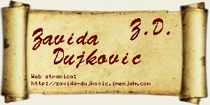 Zavida Dujković vizit kartica